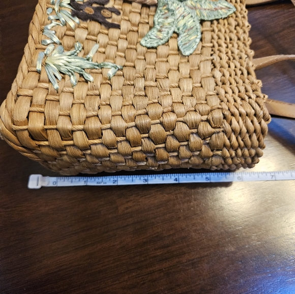 Vtg Wicker Woven St. John's Bay Palm Small Handbag Pre-owned - Picture 13 of 15